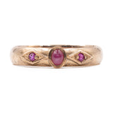 Bague vintage en or rose 9 carats avec rubis