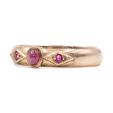 Bague vintage en or rose 9 carats avec rubis