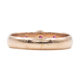 Bague vintage en or rose 9 carats avec rubis