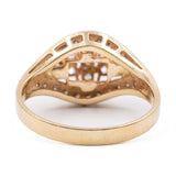 Bague vintage en or jaune 14 carats avec diamants taille brillant (0.40 ct), années 60