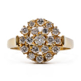Vintage 14k yellow gold ring with brilliant cut diamonds (0,75ctw), 70s