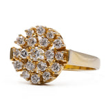 Vintage 14k yellow gold ring with brilliant cut diamonds (0,75ctw), 70s