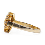 Vintage 14k yellow gold ring with brilliant cut diamonds (0,75ctw), 70s