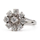 Bague vintage en or blanc 14 carats et diamants (1,10 ct), 70