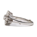 Bague vintage en or blanc 14 carats et diamants (1,10 ct), 70