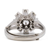 Bague vintage en or blanc 14 carats et diamants (1,10 ct), 70