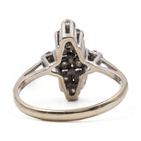 Bague vintage en or blanc 14K avec diamants (environ 0.12 ctw), années 70