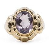 Anello vintage in oro giallo 8k con ametista