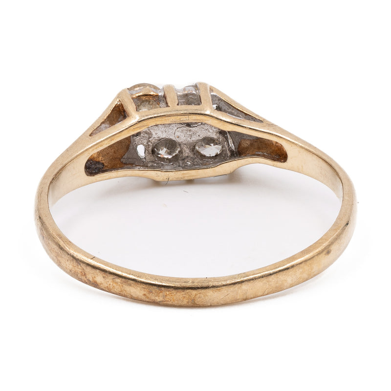 Anello vintage in oro giallo 9k con diamanti (0,24ctw)