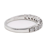 *RESERVADO* Anel de diamante Riviera vintage em ouro branco 18k (0,88ctw), década de 70