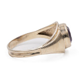Anello vintage da cocktail in oro giallo 8k con ametista