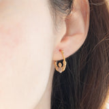 Orecchini Claddagh vintage in oro giallo e bianco 9K