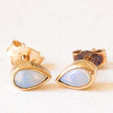 Vintage-Tropfenohrringe aus 9-karätigem Gelbgold mit Opalen (ca. 0.15 Karat), 60er/70er Jahre