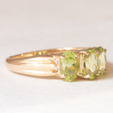 Vintage-Trilogie aus 9-karätigem Gelbgold mit Peridoten (ca. 1 Karat), Jahr 1997