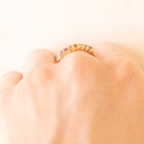 Vintage-Ring aus 14 Karat Gelbgold mit Amethyst, Rosenquarz, Citrinquarz, grünem Peridot, blauem Topas und Iolith, 90er Jahre