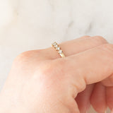 Mezzo eternity vintage in oro giallo 9K con diamanti di taglio brillante (0.27ctw ca.)