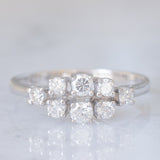 Anello vintage in oro bianco 14K con diamanti di taglio brillante (0.42ctw ca.), anni ‘80
