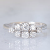 Bague vintage en or blanc 14 carats avec diamant taille brillant (environ 0.42 ct), 80s