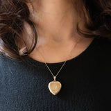 Herzförmiger Vintage-Fotoanhänger mit 9-karätiger Gelbgoldfolie auf Metall, 70er Jahre