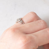 Anello vintage in oro bianco 9K con diamanti (0.03ctw ca.)