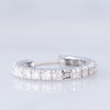 Orecchini a cerchio vintage in platino con diamanti di taglio brillante (1ctw)