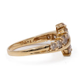 Anello vintage in oro giallo 18k con diamanti brown per un totale di 1,07ct