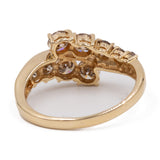 Anello vintage in oro giallo 18k con diamanti brown per un totale di 1,07ct
