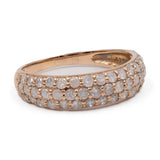 Anello vintage a veretta in oro giallo 18k con pavé di diamanti (1ctw)