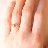 Anello vintage in oro giallo 9K con diamanti (0.10ctw ca.), anno 1995