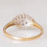 Anello vintage in oro giallo e bianco 9K con tanzaniti (0.25ctw ca.) e diamanti, anni ‘90