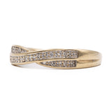 Anello vintage in oro giallo 9k e diamanti