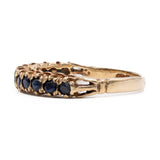Anello vintage in oro giallo 9k con zaffiri