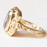 Vintage-Ring aus 14-karätigem Gelbgold mit synthetischem blauen Spinell (ca. 4.50 ct), 50er Jahre