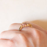 Anello vintage in oro giallo 9K con tormaline rosa (0.40ctw ca.), anni ‘70