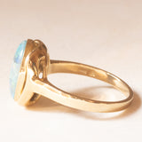 Винтажное кольцо из желтого золота 9 карат с мозаикой из тройного опала