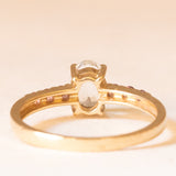 Anello vintage in oro giallo 9K con acquamarina (0.65ct ca.) e tormaline rosa (0.12ctw ca.), anno 2005