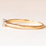 Vintage-Solitär aus 18 Karat Gelb- und Weißgold mit Diamant im Brillantschliff (ca. 0.15 ct), 60er Jahre