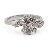 Bague vintage en or blanc 18 carats avec diamants taille brillant (environ 0.30 ct au total), années 60