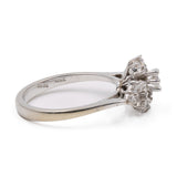 Bague vintage en or blanc 18 carats avec diamants taille brillant (environ 0.30 ct au total), années 60