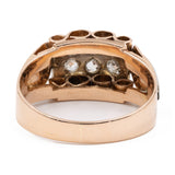 Anello antico in oro giallo 18k con diamanti di taglio vecchio (0,24ctw), anni '30