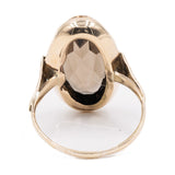 Anello vintage da cocktail in oro giallo 8k con quarzo fumè (8ct)