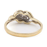 Bague vintage en or jaune 14 carats et diamants (0,15 ct), 70