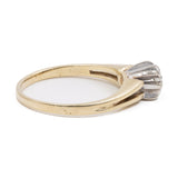 Anello vintage in oro giallo 14k con solitario (0,15ct), anni '70