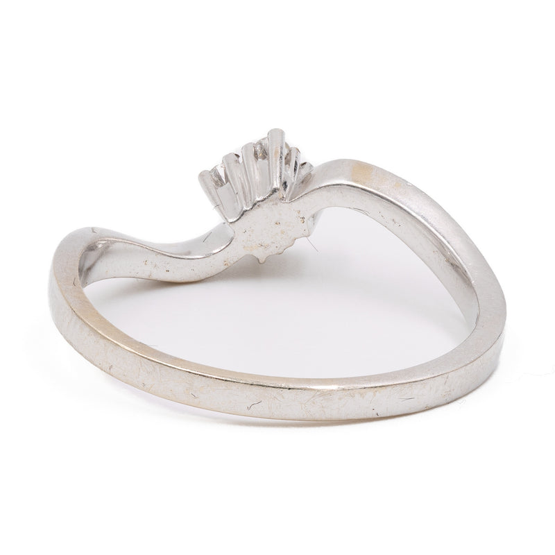 Anello vintage in oro bianco 14k con diamanti (0,08ctw)