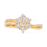 ANELLO VINTAGE A MARGHERITA IN ORO GIALLO 18K E DIAMANTI (0.51CTW)