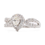 ANELLO A GOCCIA IN PLATINO 900 E DIAMANTI (0.73CTW)