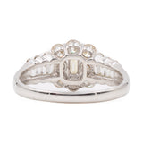 ANELLO IN PLATINO 900 CON DIAMANTI TAGLIO BAGUETTE E BRILLANTE (1CT)