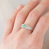 Anello vintage in platino con tormalina paraiba (0.76ct) e diamanti (0.71ctw), anni ‘90/anni ‘2000