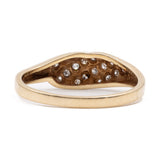 Anello vintage in oro giallo 14k con diamanti (0,07ctw), anni '70