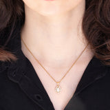 Ciondolo a margherita vintage in oro giallo 18K con diamanti (1.03ctw), anni ‘90